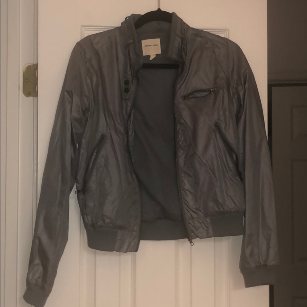 Silence + Noise members only bomber jacket - grey